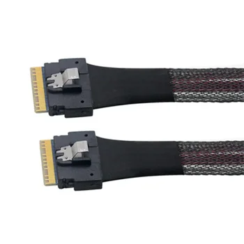 Slim SFF-8654 to 8654 8i serverio kabelis, disko masyvo duomenų kabelis 0.5m 0.8m