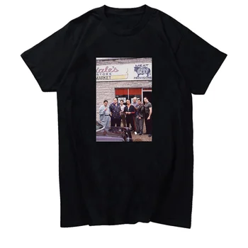 Sopranų mafija Niujorko Harajuku grafiniai marškinėliai Negabaritiniai marškinėliai trumpomis rankovėmis Trikotažas Tops Vasaros vyriški drabužiai