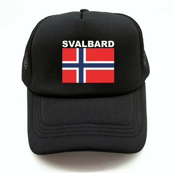 Svalbard Trucker Cap Summer Men Cool Country Flag Skrybėlė Beisbolo kepuraitės Unisex lauko tinklinės tinklo kepurės