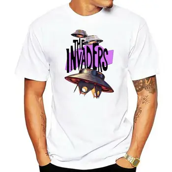 T-SHIRT The InvadersMen'ss & Women'ss Tees in (LazyCarrot) klasikinis 1960-ųjų televizijos serialas: NSO, skraidančios lėkštės, ateivių mokslinės fantastikos vyrų marškinėliai