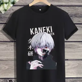 Vasaros komiksai Kaneki Ken Print marškinėliai Japonija Anime Tokijo voras marškinėliai Vyriški gatvės drabužiai Vyriški marškinėliai