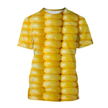 Vasaros žemės ūkio augalų kukurūzų 3D spausdinimo marškinėliai Moteriški vyriški marškinėliai Gatvės drabužiai Oversized Y2k Harajuku Tops Tees Unisex Drabužiai