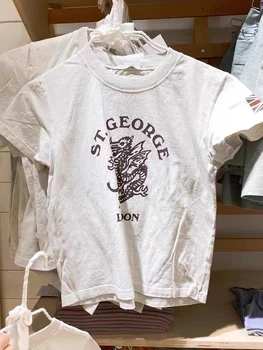 Vintage Dragon Graphic Marškinėliai Summer Streetwear trumpomis rankovėmis minkšta medvilniniai Y2k marškinėliai Moteriški Harajuku Casual Slim Tees 2023 Naujiena