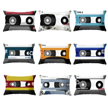 Vintažinis stačiakampis pagalvės užvalkalas Persikų odos sofa Automobilinė pagalvėlė Juosmens magnetinė juosta 30x50cm Namų dekoras