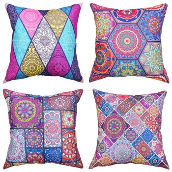 Vintažinės indiškos mandalos spausdinimo pagalvėlės užvalkalai Itin kokybiški lininės medvilnės pagalvių užvalkalai Mandala Joga Meditacija Sofa Sofos pagalvės