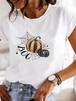 Voro moliūgų laiškas Helovinas Padėkos diena Ruduo Drabužiai T Drabužiai Spausdinti marškinėliai Moterys Moterys Populiariausia mada Grafika Tee