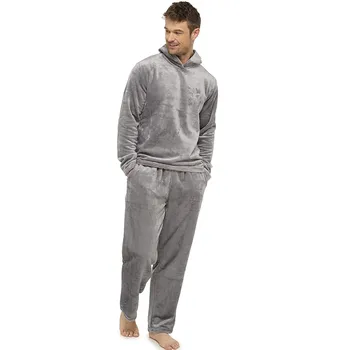 Vyrai Pliušinė meškiukas Vilnonė pižama Žieminė šilta pižama Kombinezonas Tinka miego drabužiams Kasdieniai pižamų komplektai su gobtuvu vyrams Namų komplektai