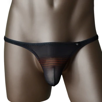 Vyriški bikinio dirželiai Seksualūs gradiento apatiniai drabužiai Itin plonos tinklinės trumpikės Žemo aukščio T-back G-stygos gundymas Erotinės trumpos apatinės kelnaitės