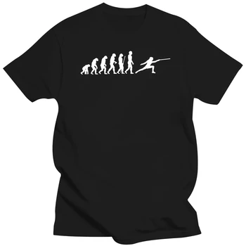 Vyriški marškinėliai 100% medvilniniai marškinėliai O-Neck Evolution Tee marškinėliai Fechten Hobby Fight Fencing Duell Degen Prekės ženklo drabužiai Gatvės apranga
