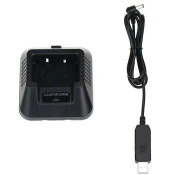 Walkie Talkie akumuliatoriaus įkroviklis USB įkrovimo kabelio keitimas Baofeng UV-5R UV-5RE DM-5R dvipusis radijas